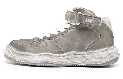 MIHARA YASUHIRO Mid top Stylish Skateboarding Shoes Men's Gray Distressed