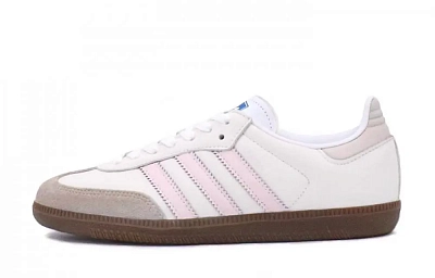 Adidas Originals SAMBA OG Abrasion Resistant, Lightweight, And Breathable Low top Skateboard Shoes Unisex Pink Beige