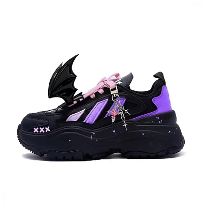Adidas Originals OZGAIA Sweet And Spicy Bat Anti Slip Wear Resistant Low Top Chunky Sneakers Women's Pink Purple Black