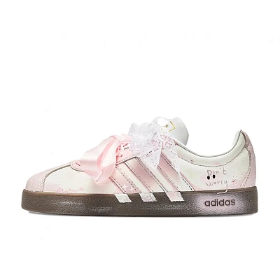 Adidas VL COURT 2.0 Lively Island, Guava Fruit Abrasion Resistant Low top Skateboard Shoes Unisex White Pink