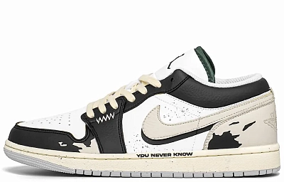 Jordan Air Jordan 1 Desert Journey Shock Absorbers Low Top Vintage Basketball Shoes Men's Beige Black White