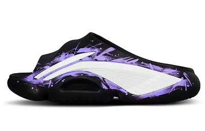 LiNing BADFIVE Slide Slip Resistant Abrasion Resistant Antibacterial Slide Slippers Men's Black White Purple