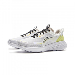 LiNing Cushioning, Wear Resistant Low top Casual Running Shoes Women's Cloud Mist White Cyan Apple Green 2 4329752