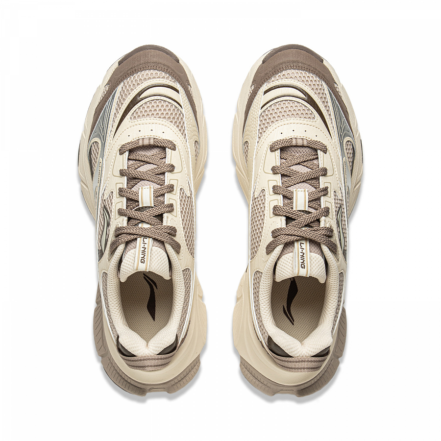LiNing Star Cushioning Abrasion Resistant Breathable Low Top Chunky Sneakers Men's Beige Brown купить в интернет-магазине Yoocart с быстрой доставкой по России.