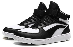 LiNing Knight Mid top Skateboard Shoes Men's Black White 2 4329817