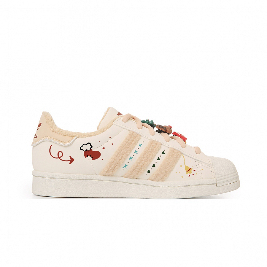 Adidas Originals SUPERSTAR Anti-Slip Wear-Resistant Low-Top Skateboard Shoes Women's Beige Brown купить в интернет-магазине Yoocart с быстрой доставкой по России.