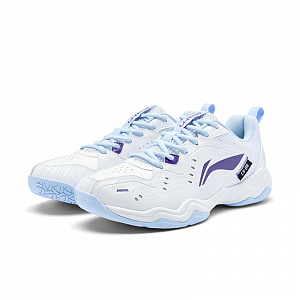 LiNing Shock Absorbers Slip Resistant Abrasion Resistant Low top Badminton Shoes Unisex White Blue Purple 2 4330011