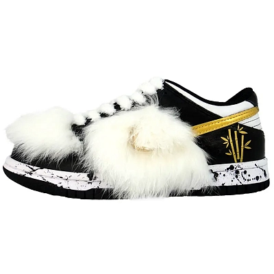 Nike Dunk Gold Noble Wear resistant And Lightweight Low top Skateboard Shoes Unisex Black White