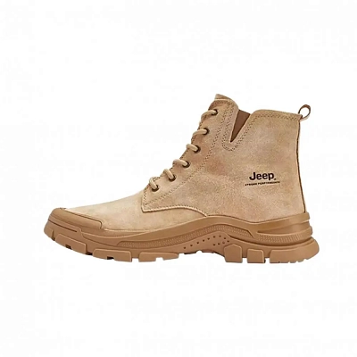 Jeep Outdoor Casual High Top Hiking Shoes Unisex Camel