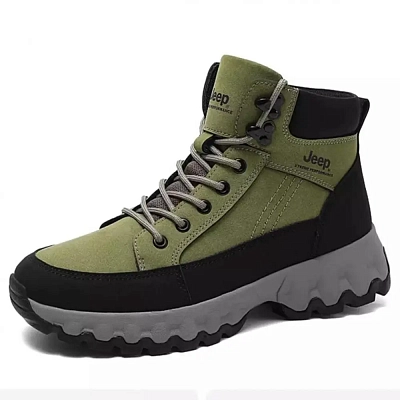 Jeep Wear-Resistant Slip-Resistant Short Outdoor Boots Men's Army Green