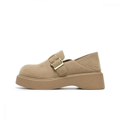 EBLAN Casual Single Shoes Women's Beige Apricot