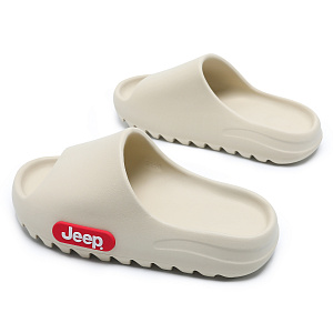 Jeep EVA Shock Absorbers Slide Slippers Unisex Ecru 3 4359622