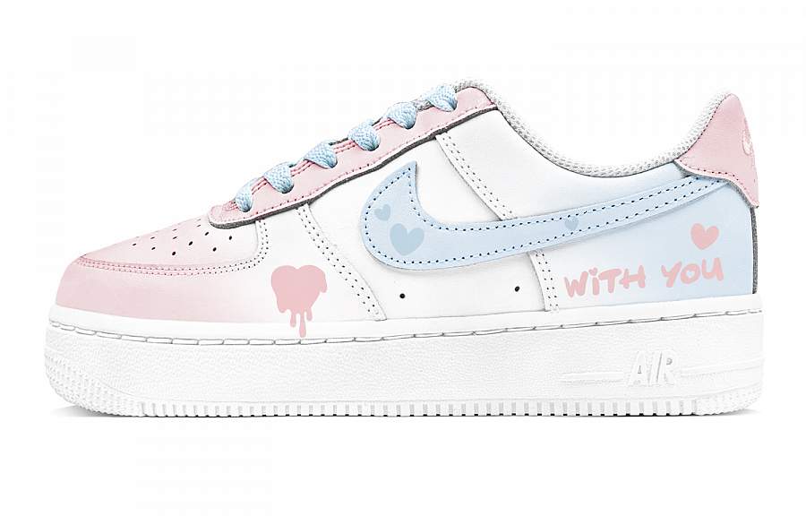 Nike Air Force 1 Air Force 1, Couple's Abrasion Resistant Low top Skateboard Shoes Women's Blue Pink купить в интернет-магазине Yoocart с быстрой доставкой по России.