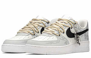 Nike Air Force 1 Skateboard Shoes Men's Gray White Chinese Style Box 3 4371714