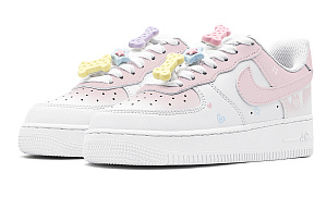 Nike Air Force 1 Low Air Force 1 Slip Resistant Abrasion Resistant Low top Skateboard Shoes Women's White Pink 3 4373596