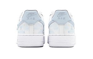 Nike Air Force 1 Slip Resistant Waterproof Abrasion Resistant Low top Skateboard Shoes Women's White Blue 3 4376489