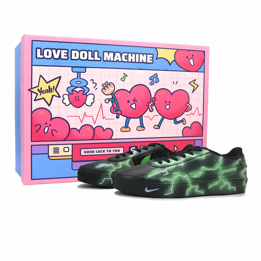 Nike Court Shot Green Lightning Wear resistant And Lightweight Low top Skateboard Shoes Men's Black Green купить в интернет-магазине Yoocart с быстрой доставкой по России.