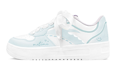 Anta Relaxed Summer Mint Abrasion Resistant Shock Absorbers Low Top Skateboard Shoes Women's Blue