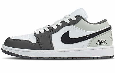 Jordan Air Jordan 1 Cushioning, Breathable, Supportive Low top Vintage Basketball Shoes Women's Gray White