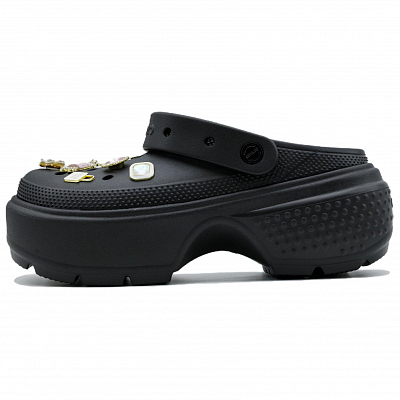Crocs Stomp Pink Diamond Bunny Clogs Unisex Black