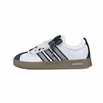 Adidas Vl Court Classic Black White Plaid Lace Low top Skateboard Shoes Unisex White