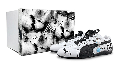 PUMA Speedcat Collection Abrasion Resistant Low top Casual Shoes Unisex White Black