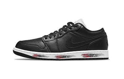 Jordan Air Jordan 1 Charcoal Black Support Low top Vintage Basketball Shoes Unisex Black White