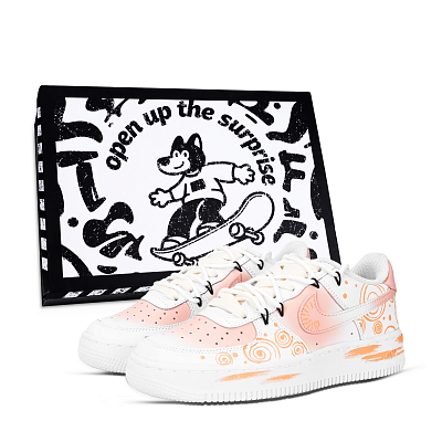 Nike Air Force 1 Cerulean Denim Thermal Abrasion Resistant Low top Skateboard Shoes Unisex White Orange