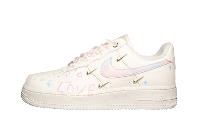 Nike Air Force 1 Thermal Waterproof Abrasion Resistant Low top Skateboard Shoes Women's Ecru Pink Blue