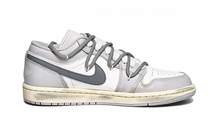 Jordan Air Jordan 1 DUST, Wasteland Style Abrasion Resistant Low top Vintage Basketball Shoes Unisex Gray White купить в интернет-магазине Yoocart с быстрой доставкой по России.