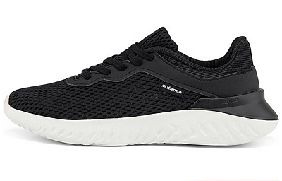 Kappa Shock Absorbers Slip Resistant Abrasion Resistant Breathable Low top Casual Shoes Unisex Black White