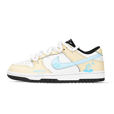 Nike Dunk Honey Breeze Ice Travel Abrasion Resistant Low top Skateboard Shoes Unisex Blue Yellow White