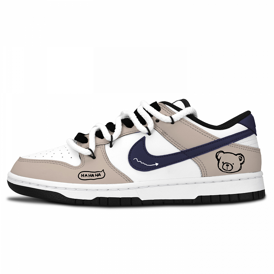 Nike Dunk Black White, Brown Tone Bear Fun Slip Resistant Abrasion Resistant Low top Skateboard Shoes Unisex купить в интернет-магазине Yoocart с быстрой доставкой по России.