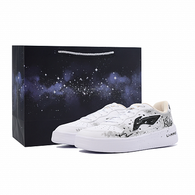 LiNing Pontoon Boats King Unseen King Lightweight And Breathable Low top Skateboard Shoes Unisex Black White