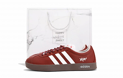 Adidas VL COURT 2.0 Coverage Abrasion Resistant Low top Skateboard Shoes Unisex Red White