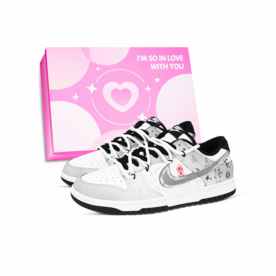 Nike Dunk Bamboo And Language Abrasion Resistant Low top Skateboard Shoes Unisex Black White Red купить в интернет-магазине Yoocart с быстрой доставкой по России.