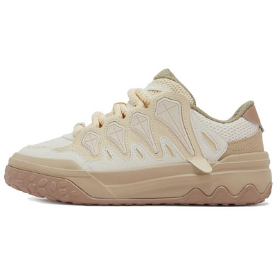 361° Coverage Anti-Slip And Wear-Resistant Low-Top Skateboard Shoes Women's White Brown
