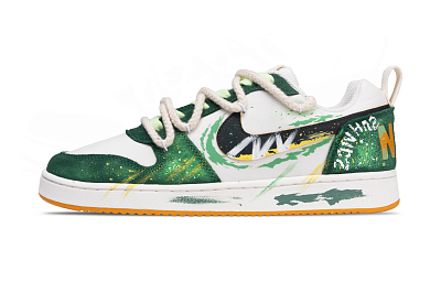 Nike Court Borough PRM Full Of Interest Cushioning, Wear Resistant Low top Skateboard Shoes Men's White Green