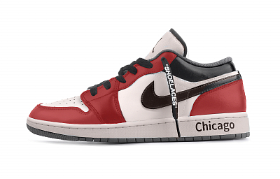Jordan Air Jordan 1 Chicago Abrasion Resistant Low top Vintage Basketball Shoes Unisex Red