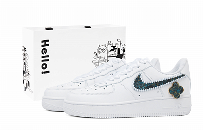 Nike Air Force 1 Low top Skateboard Shoes Unisex White Green