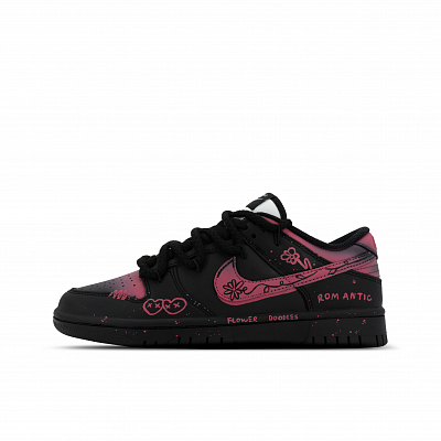 Nike Dunk Gorilla Mischievous XJDD Romantic Flower Language Low top Skateboard Shoes Unisex Black Pink