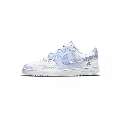 Nike Court Vision 1 Childhood Dream Slip Resistant Abrasion Resistant Low top Skateboard Shoes Unisex White Blue