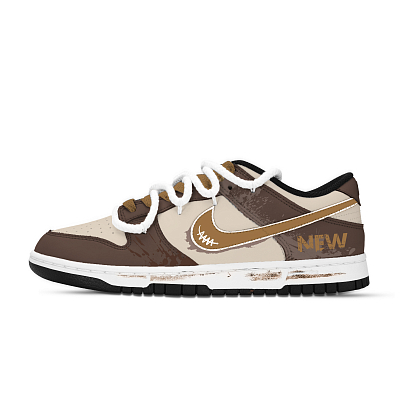 Nike Dunk Time's Trajectory Slip Resistant Abrasion Resistant Low top Skateboard Shoes Unisex Black Yellow Brown