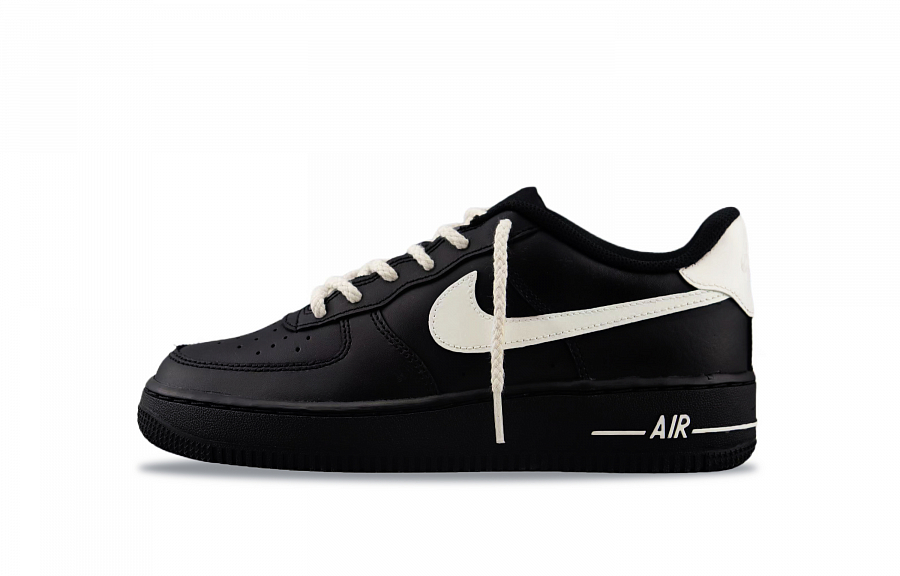 Nike Air Force 1 Slip Resistant Abrasion Resistant Low top Skateboard Shoes Unisex Beige Black купить в интернет-магазине Yoocart с быстрой доставкой по России.