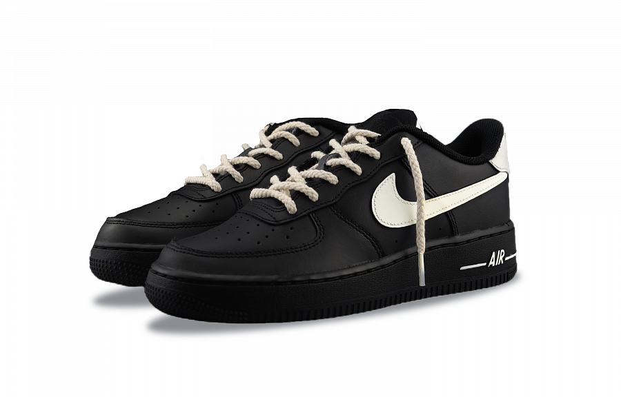 Nike Air Force 1 Slip Resistant Abrasion Resistant Low top Skateboard Shoes Unisex Beige Black купить в интернет-магазине Yoocart с быстрой доставкой по России.