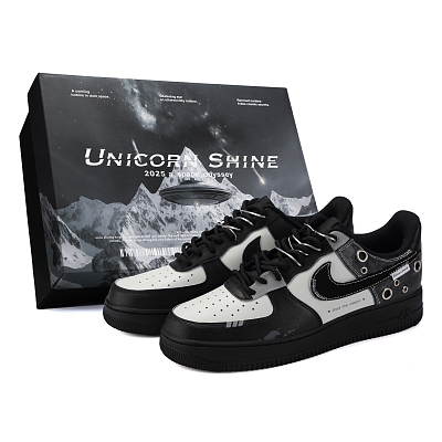 Nike Air Force 1 Moon Wander Abrasion Resistant Low top Skateboard Shoes Unisex Black Gray