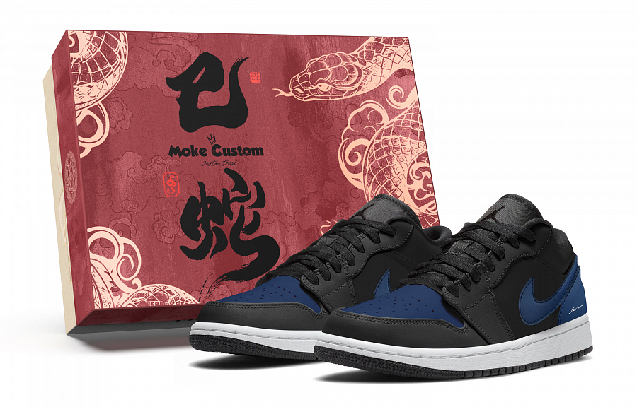 Jordan Air Jordan 1 Abrasion Resistant Low top Skateboard Shoes Unisex Black Blue купить в интернет-магазине Yoocart с быстрой доставкой по России.