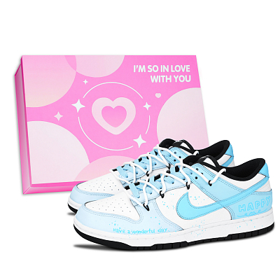 Nike Dunk Black White, Every Day Happy Abrasion Resistant Low top Skateboard Shoes Unisex Blue