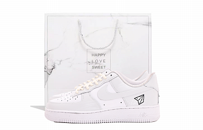 Nike Air Force 1 Coverage Abrasion Resistant Low top Skateboard Shoes Unisex White Gray