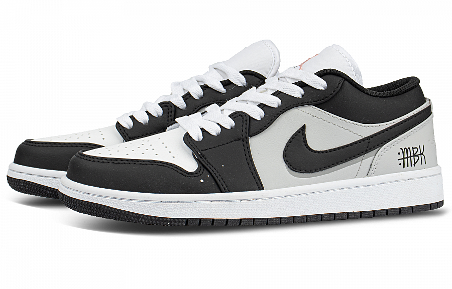 Jordan Air Jordan 1 Cushioning, Wear Resistant Low top Vintage Basketball Shoes Unisex Gray White Black купить в интернет-магазине Yoocart с быстрой доставкой по России.